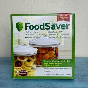 FoodSaver Vacuum Packaging Canister Set 3/4 & 1 1/2 Quart with Lids NEW NIB